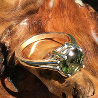 Moldavite 8mm Gem Silver Ring Size 6.5 Genuine Certified