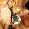 Raw Moldavite Drop Necklace Small Sterling Natural Certified