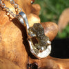 Raw Moldavite Drop Necklace Small Sterling Natural Certified