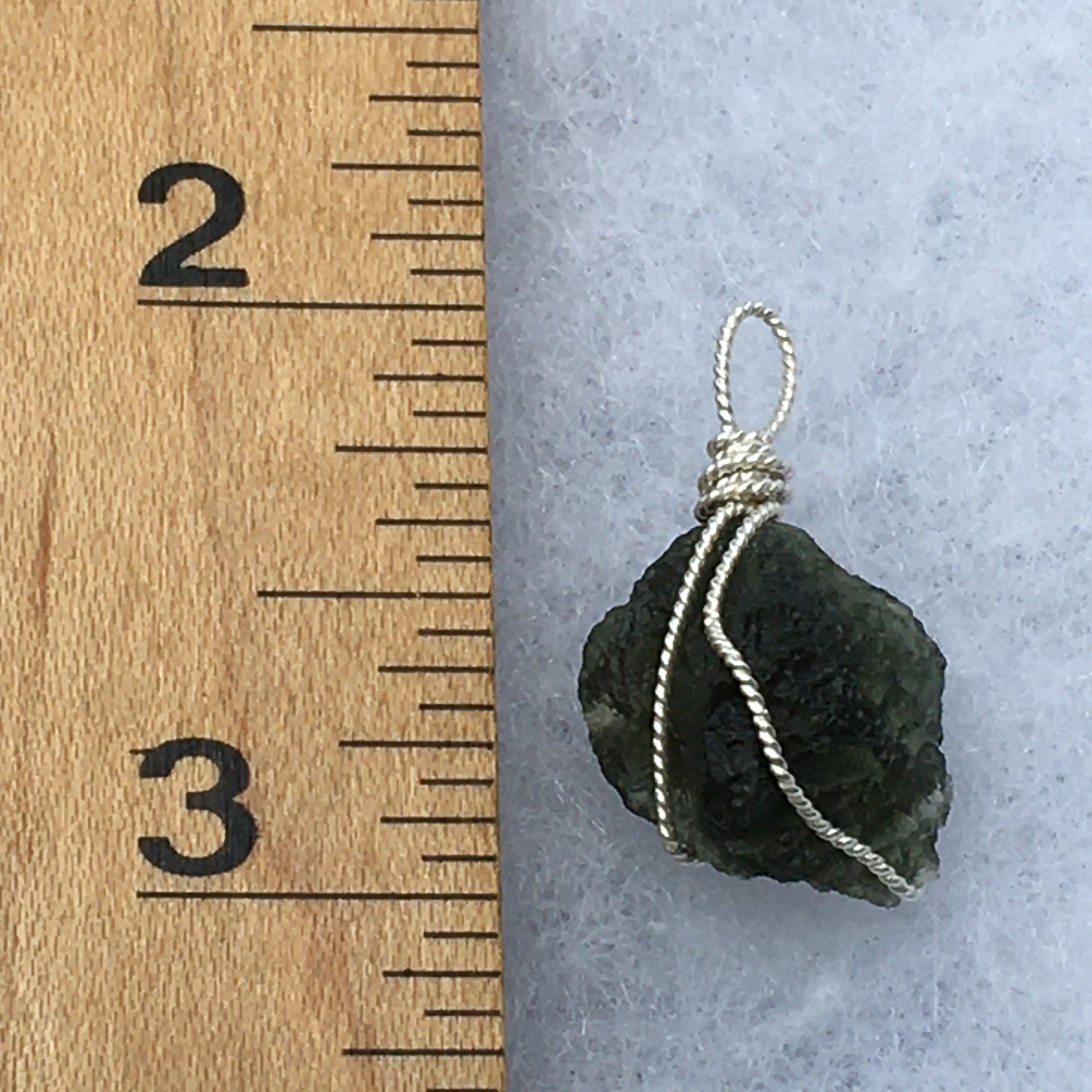 Moldavite Silver Wire Wrapped Pendant-Moldavite Life