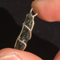 Moldavite Pendant Silver Sterling Wire-Moldavite Life