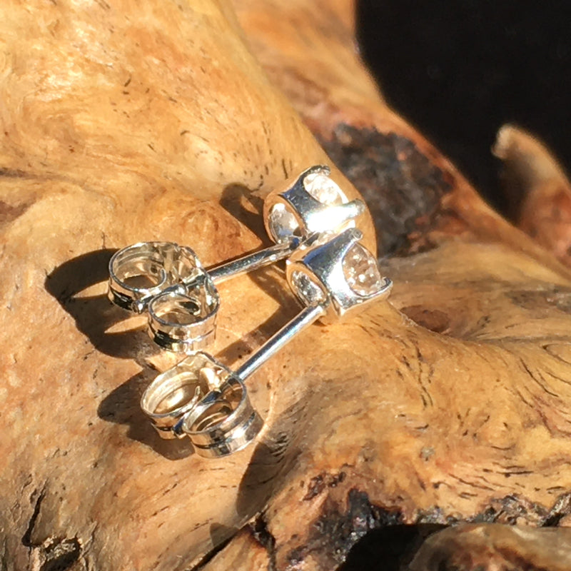Faceted Phenacite Earrings Sterling Silver-Moldavite Life