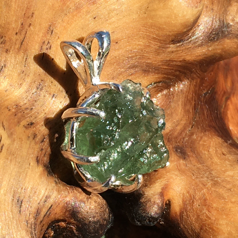 Silver Moldavite Pendant Natural Genuine 1-Moldavite Life