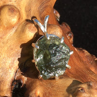 Silver Moldavite Pendant Natural Genuine 1-Moldavite Life