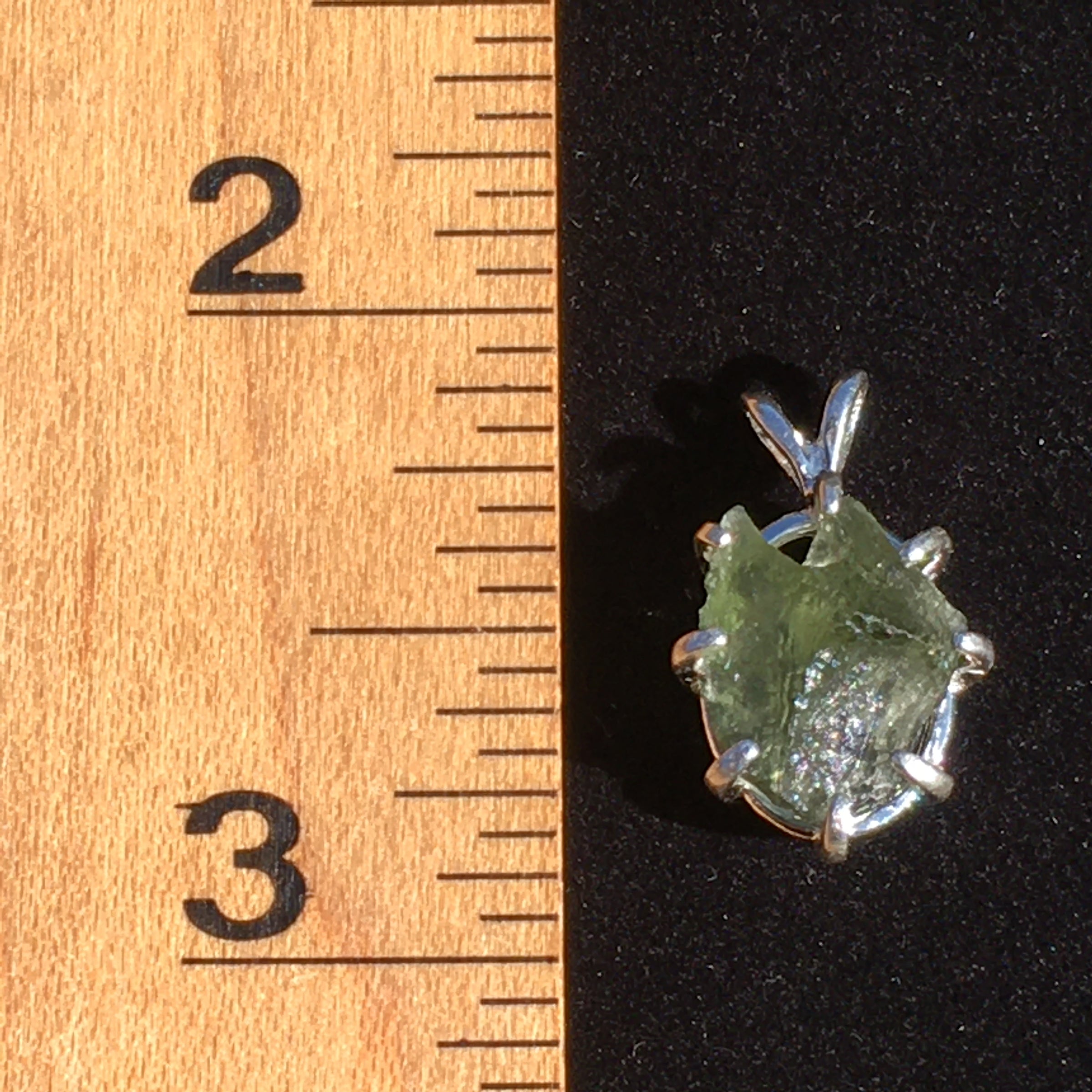 Silver Moldavite Pendant Natural Genuine 1-Moldavite Life
