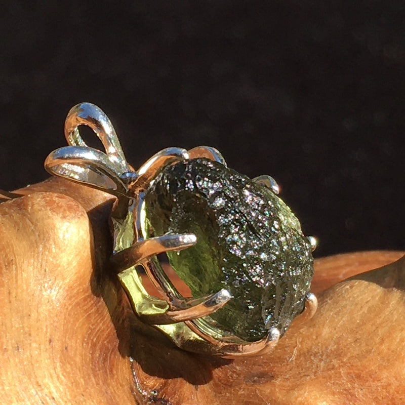 Silver Moldavite Pendant Natural Genuine-Moldavite Life