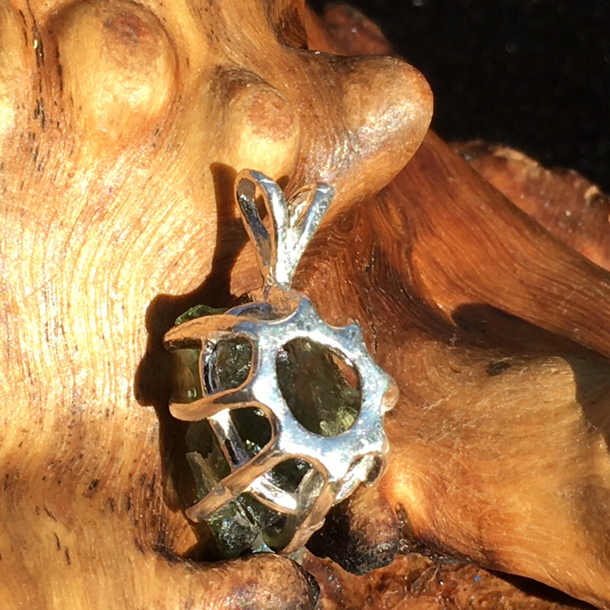 Silver Moldavite Pendant Natural Genuine-Moldavite Life