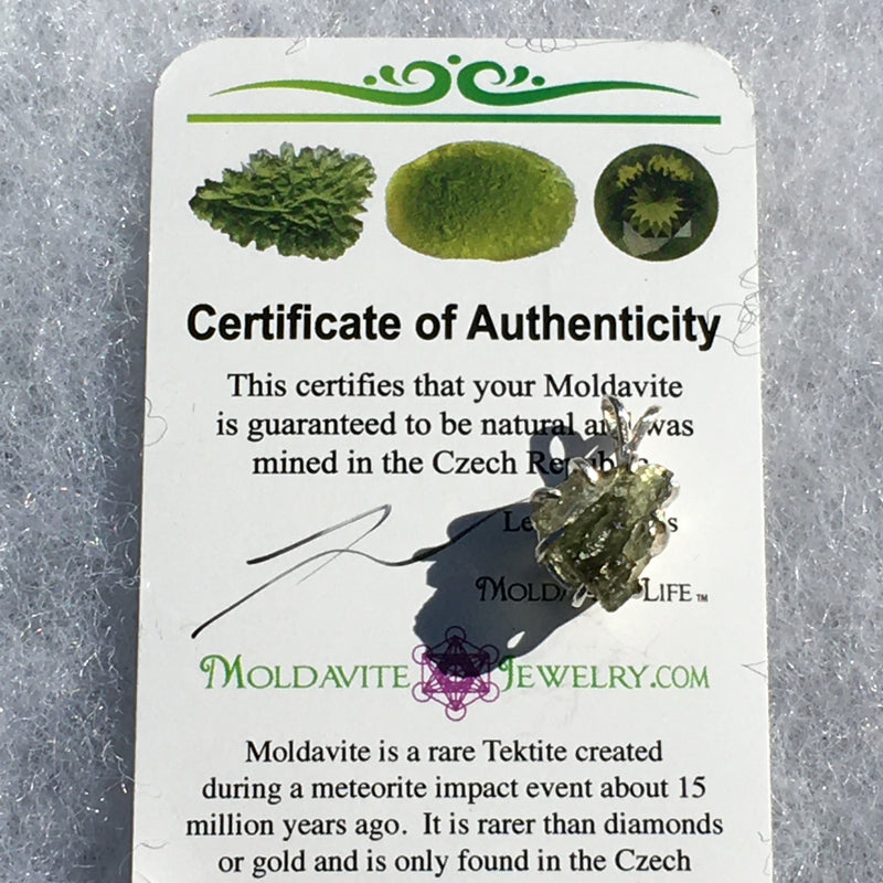 Silver Moldavite Pendant Natural Genuine-Moldavite Life