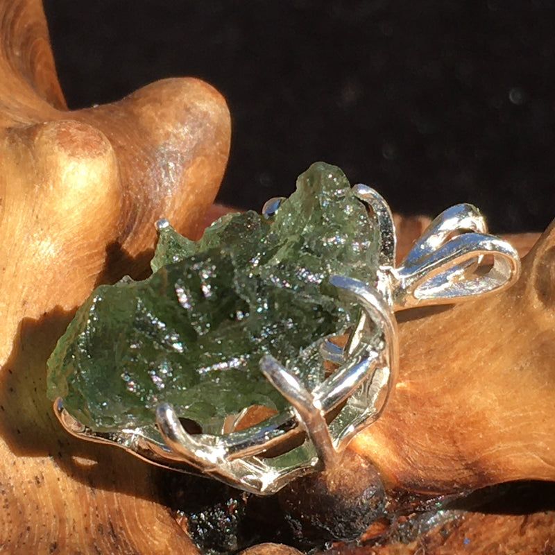 Silver Moldavite Pendant Natural Genuine-Moldavite Life