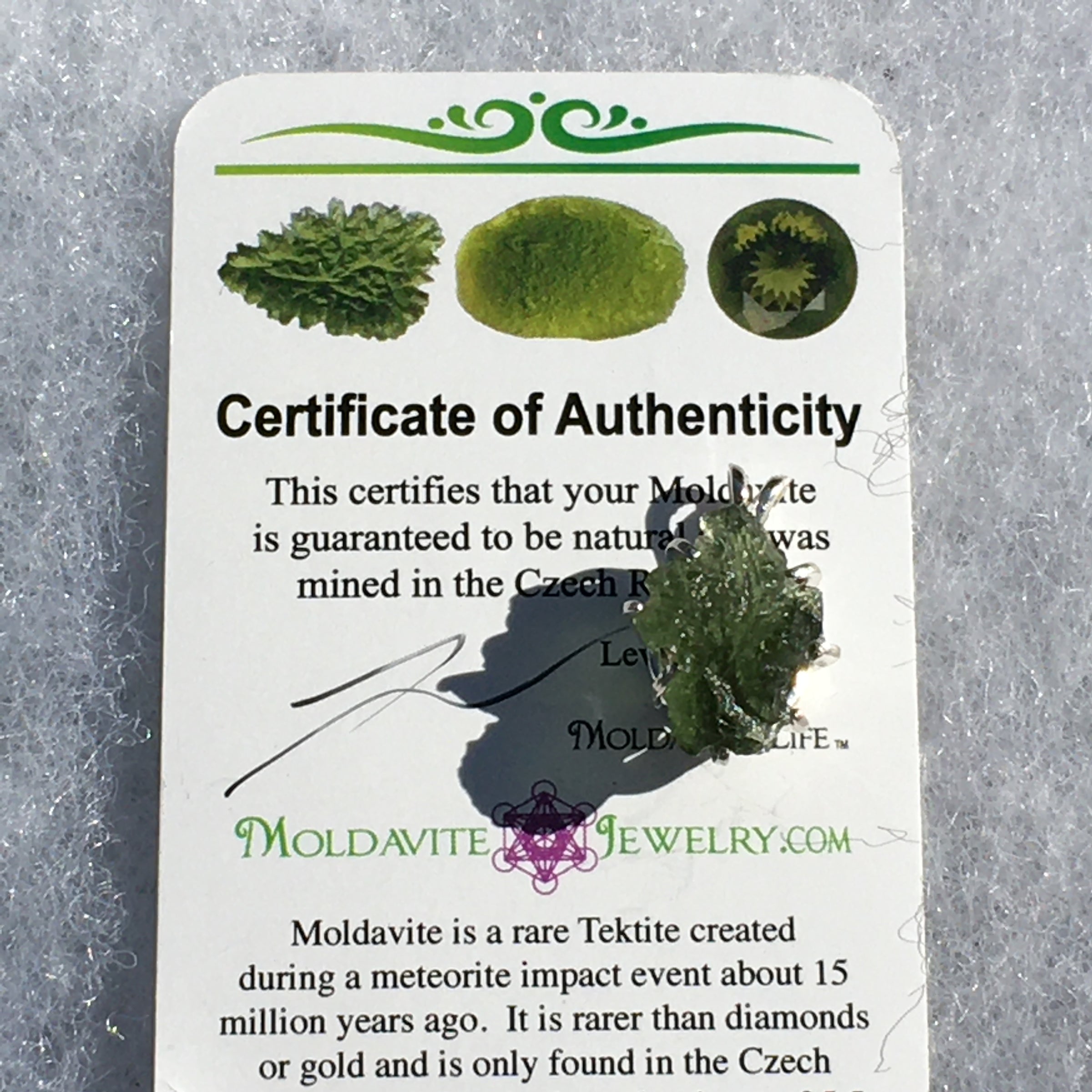 Silver Moldavite Pendant Natural Genuine-Moldavite Life