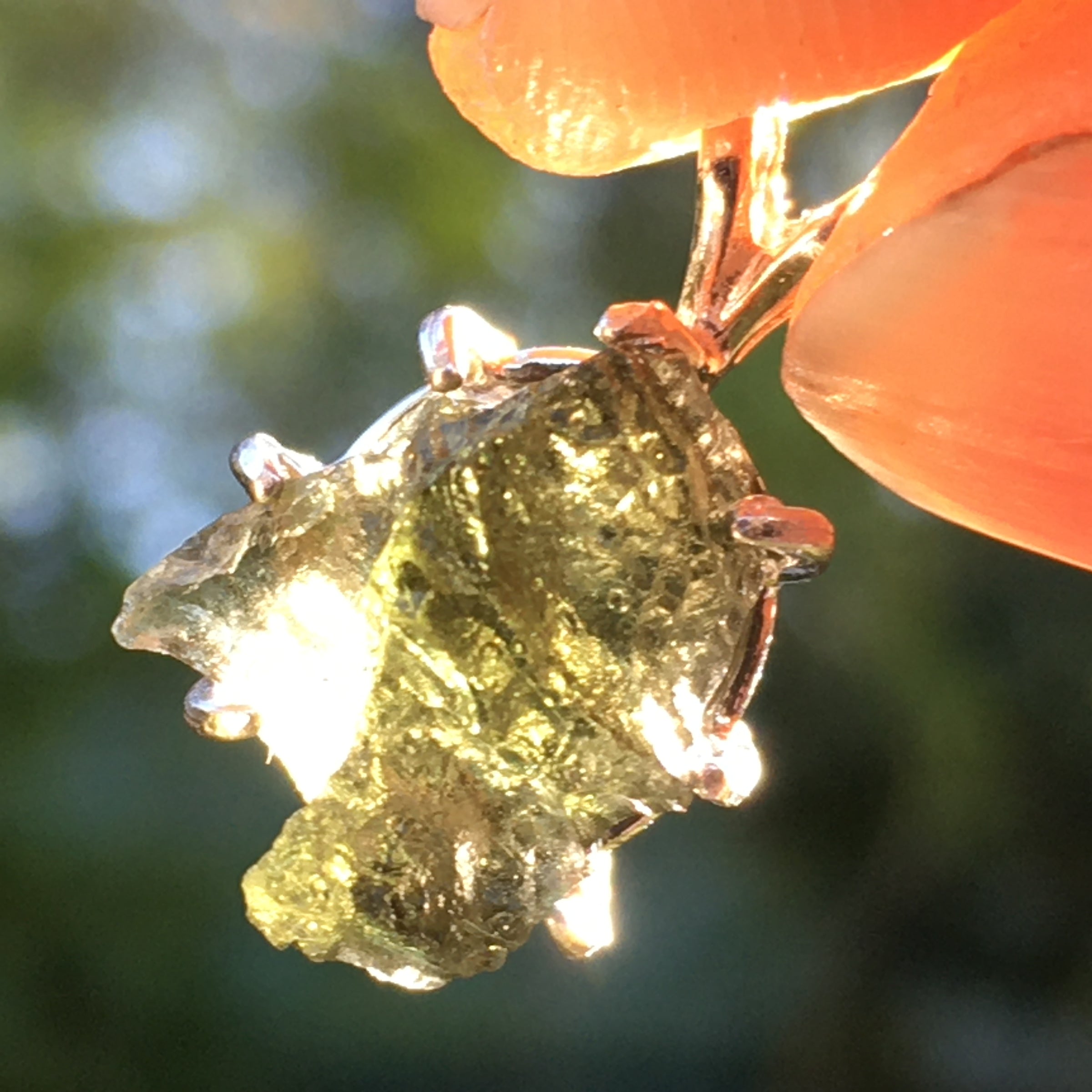 Silver Moldavite Pendant Natural Genuine-Moldavite Life