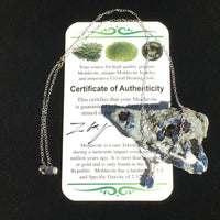 Benitoite Moldavite Crystal Pendant Necklace Sterling Silver-Moldavite Life
