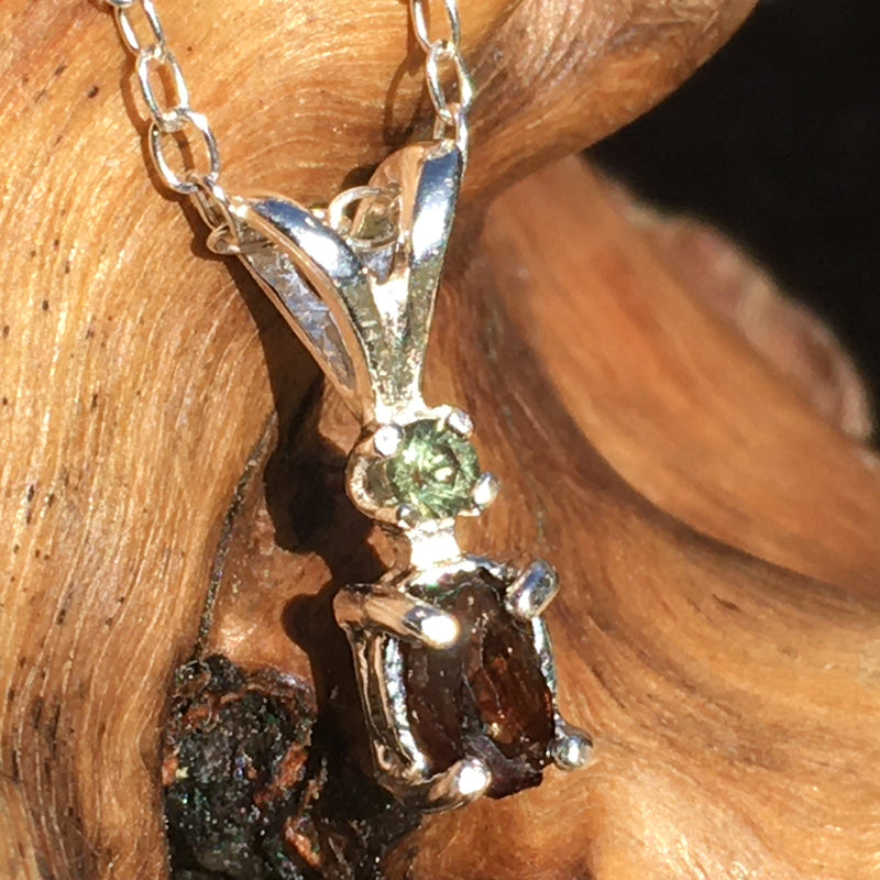 Moldavite Painite Crystal Pendant Silver Sterling-Moldavite Life