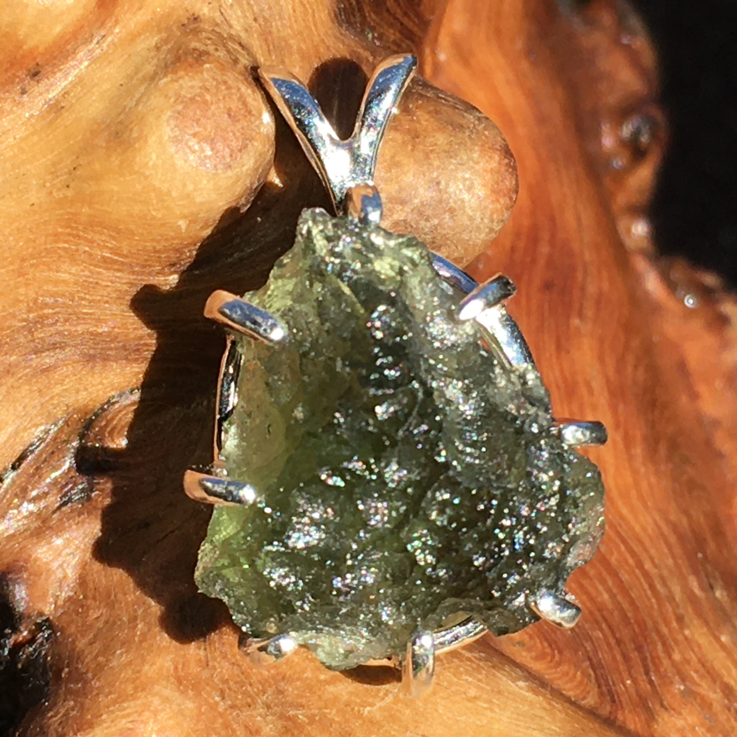 Moldavite Phenacite Herkimer Basket Pendant Silver-Moldavite Life