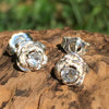 Faceted Phenacite Rose Earrings Sterling Silver-Moldavite Life