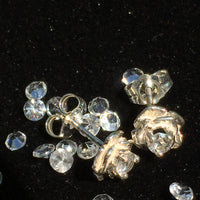 Faceted Phenacite Rose Earrings Sterling Silver-Moldavite Life