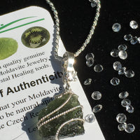 Moldavite Phenacite Crystal Pendant Necklace Sterling-Moldavite Life