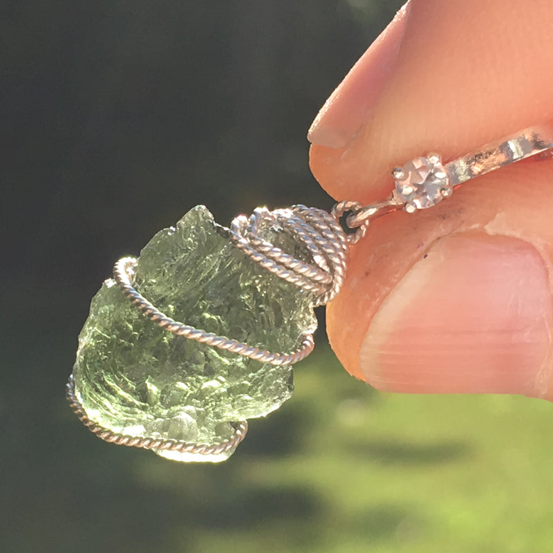 Moldavite Phenacite Crystal Pendant Necklace Silver-Moldavite Life