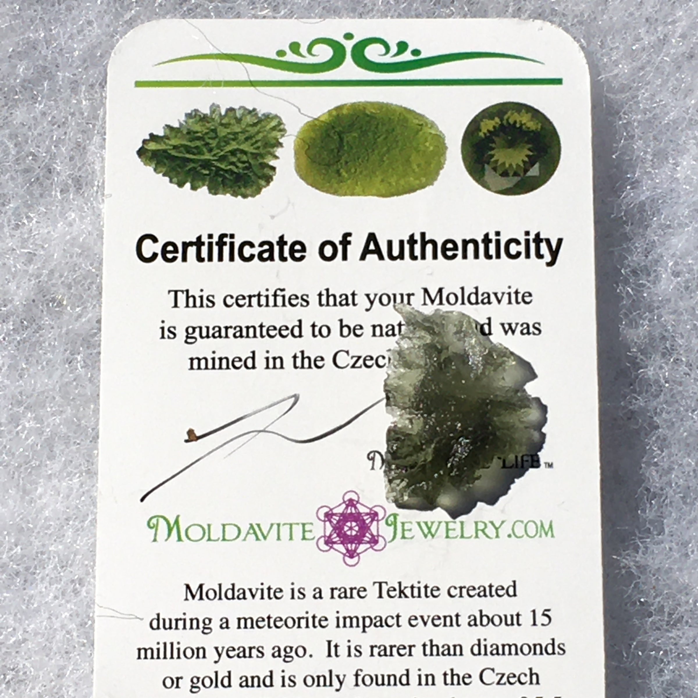 Besednice Moldavite Genuine Certified 0.8 grams-Moldavite Life