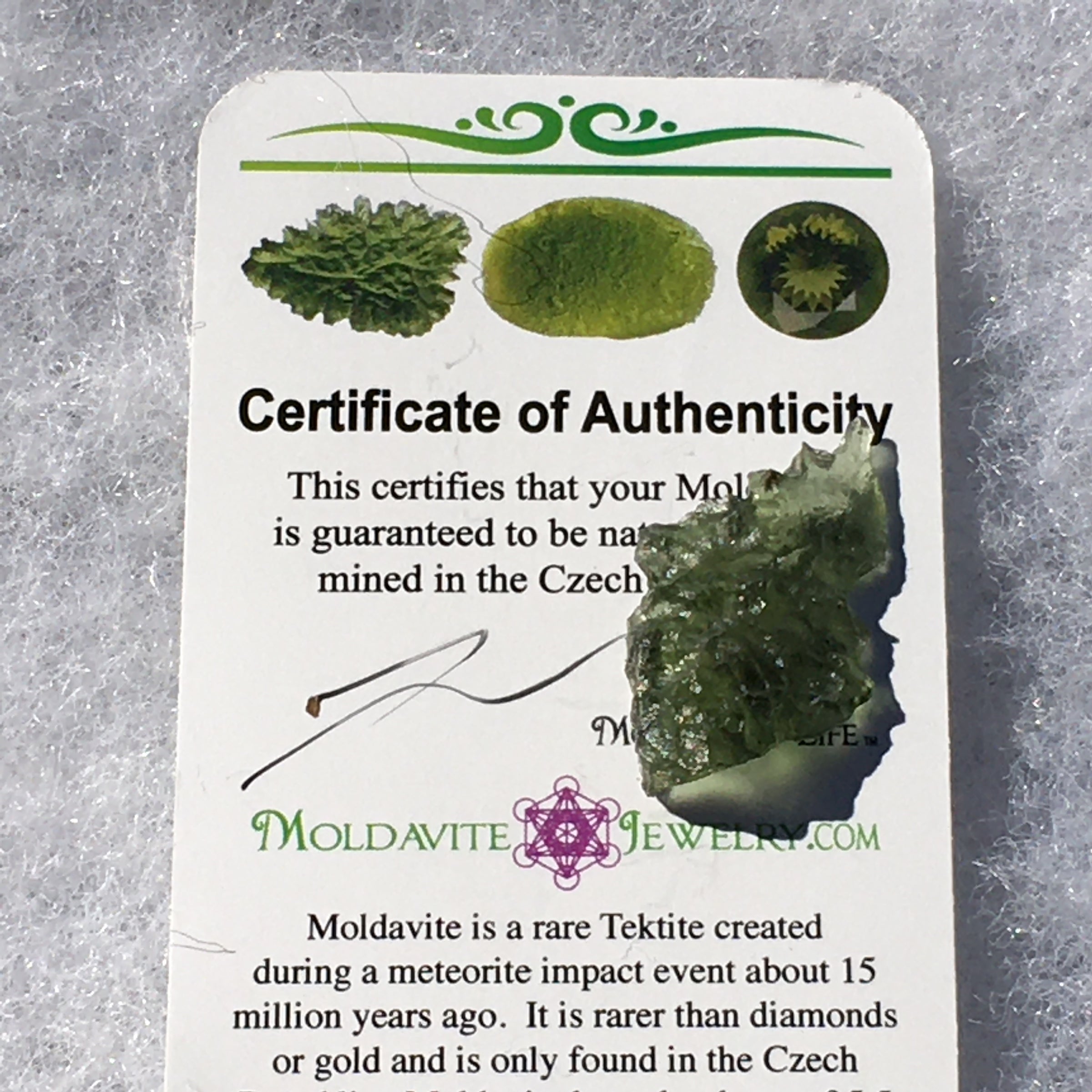 Besednice Moldavite Genuine Certified 1.6 grams-Moldavite Life