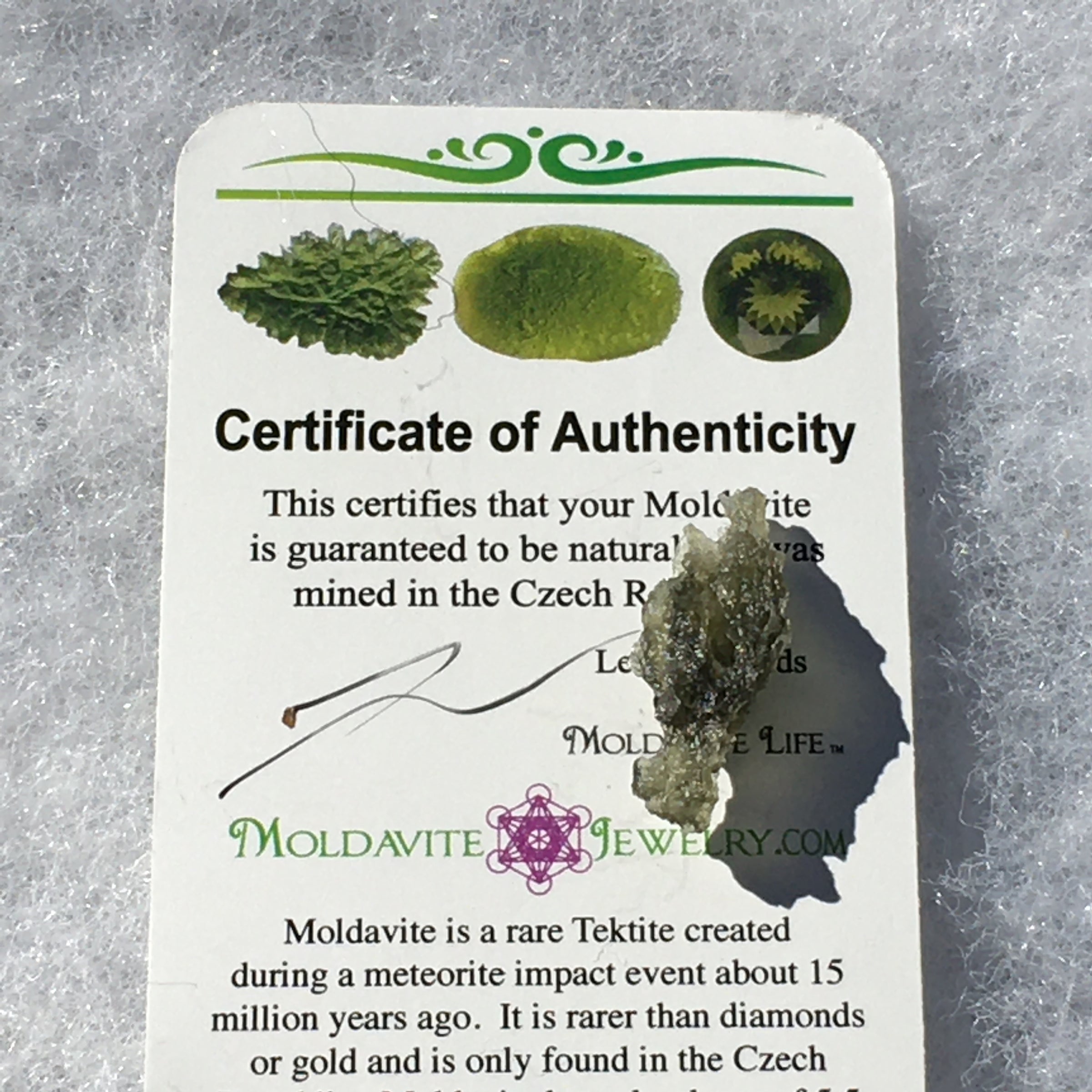 Besednice Moldavite Genuine Certified 0.9 grams-Moldavite Life