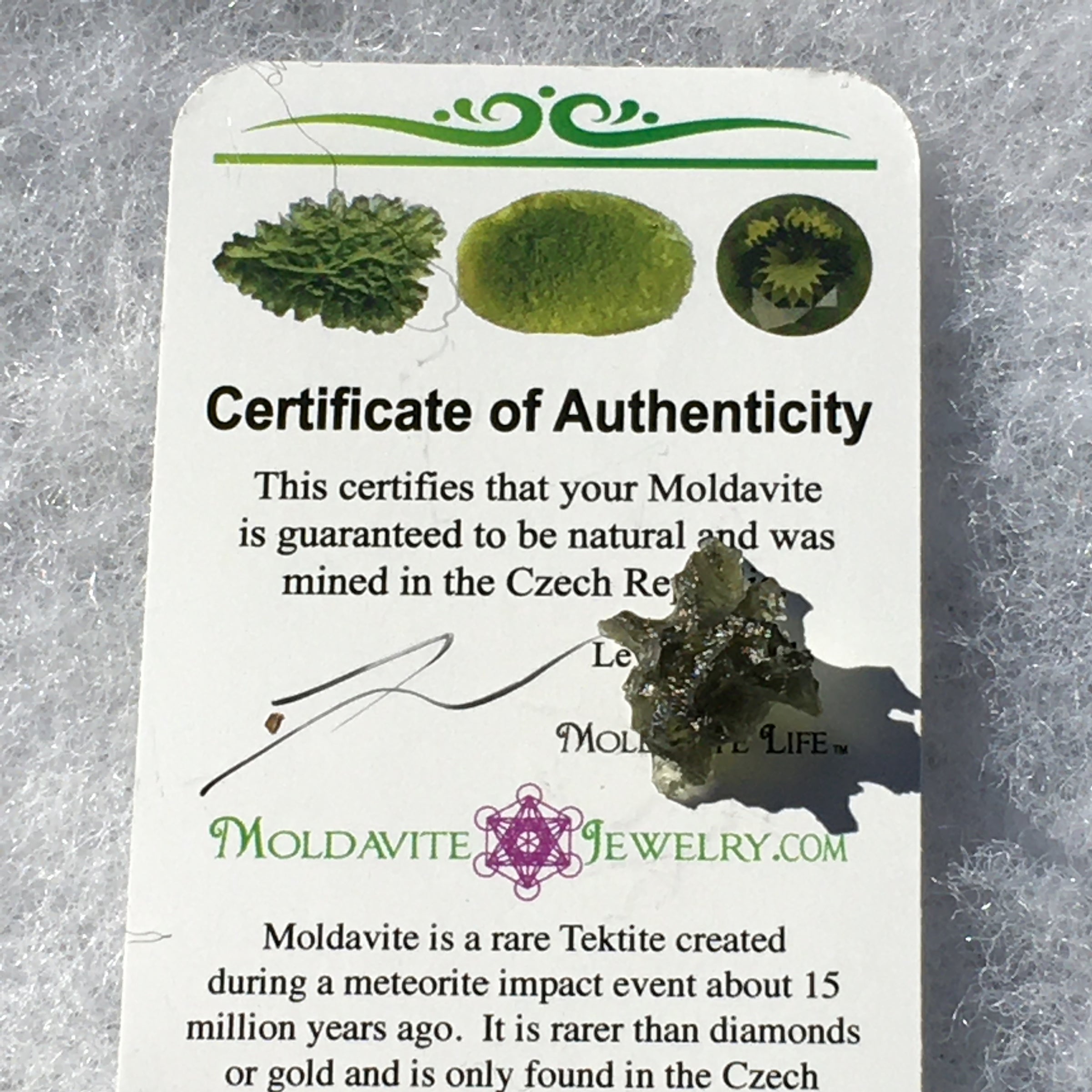 Besednice Moldavite Genuine Certified 0.9 grams-Moldavite Life