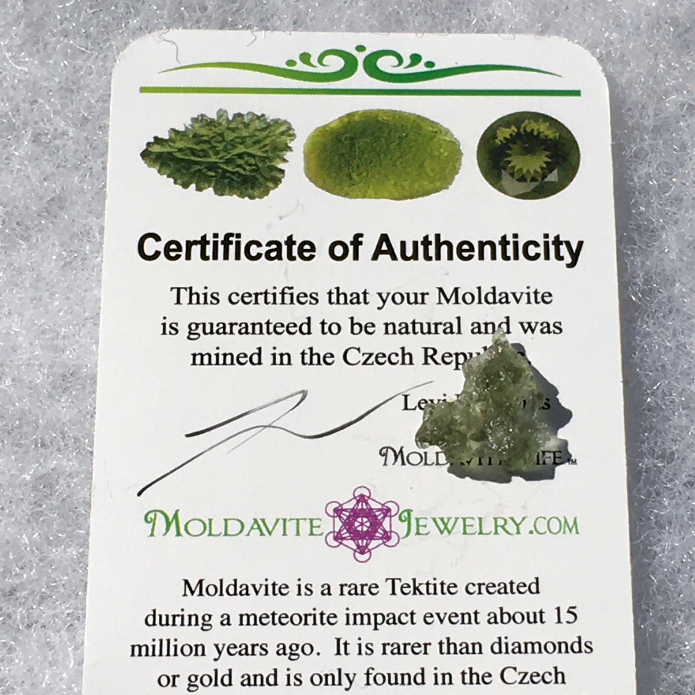 Besednice Moldavite Genuine Certified 0.4 grams-Moldavite Life