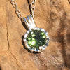 Woman's Moldavite Faceted Gem Silver Pendant Necklace-Moldavite Life