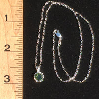Woman's Moldavite Faceted Gem Silver Pendant Necklace-Moldavite Life