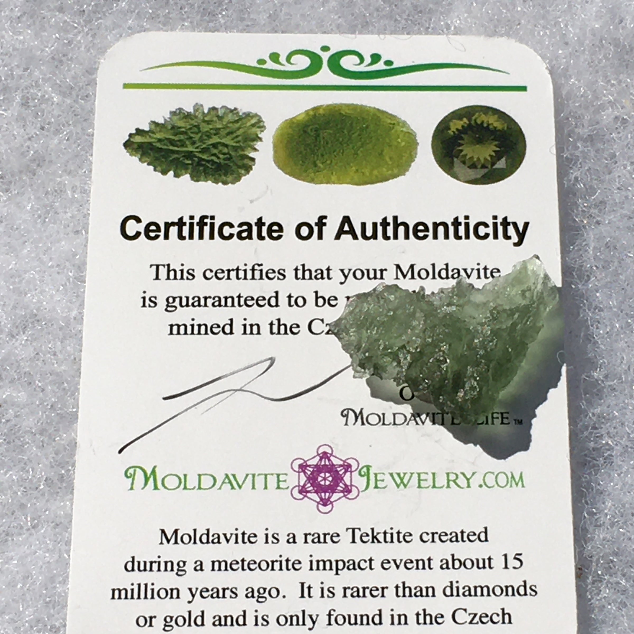 Besednice Moldavite Genuine Certified 1.7 grams-Moldavite Life