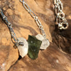 Moldavite Phenacite Sterling Silver Bead Necklace-Moldavite Life