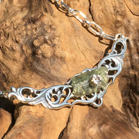 Moldavite Phenacite Sterling Silver Necklace-Moldavite Life