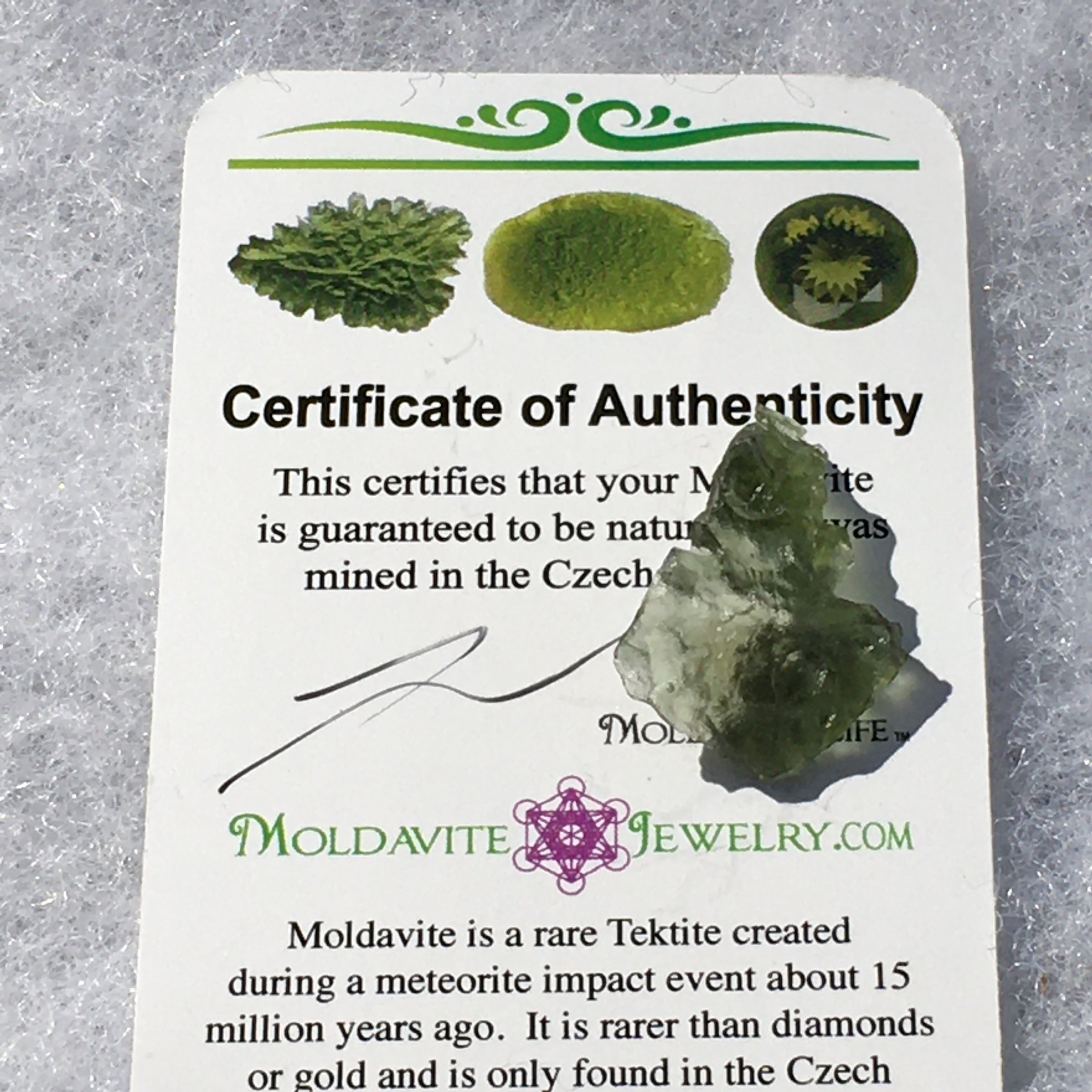 Besednice Moldavite Genuine Certified 1.2 grams-Moldavite Life