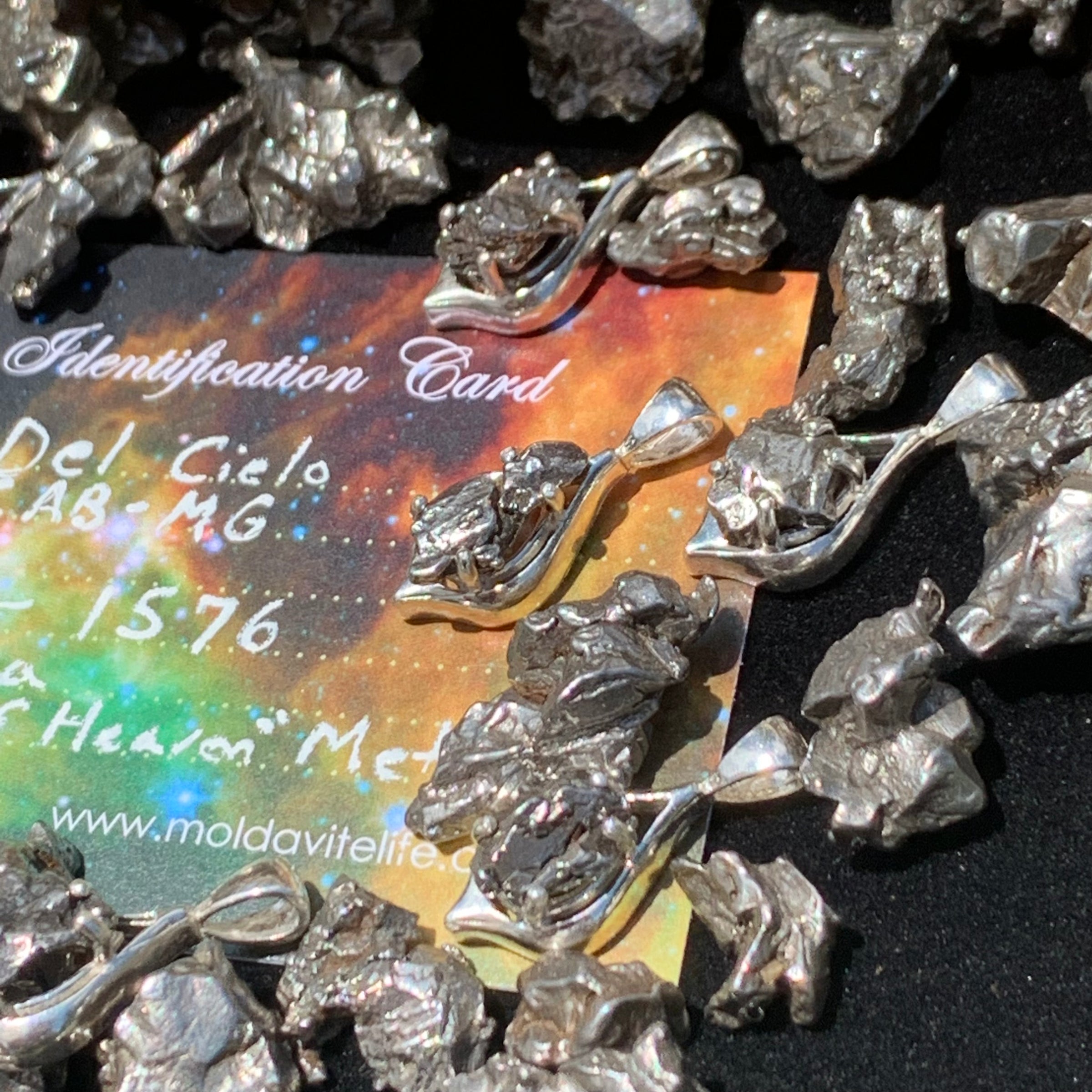 Campo Del Cielo Meteorite Drop Pendant Sterling Silver
