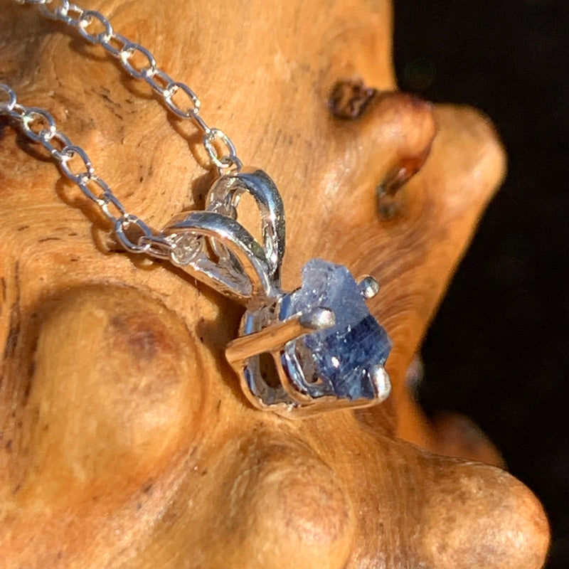 Raw Benitoite Necklace Natural Silver