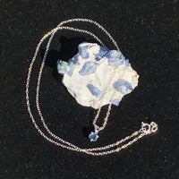 Raw Benitoite Necklace Natural Silver