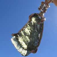 Raw Moldavite & Faceted Danburite Necklace Sterling #3195