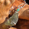 Raw Moldavite & Faceted Emerald Necklace Sterling #3198