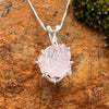 Crystallized Rose Quartz & Moldavite Necklace Sterling #1