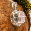 Crystallized Rose Quartz & Moldavite Necklace Sterling #1