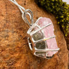 Crystallized Rose Quartz & Moldavite Necklace Sterling #2