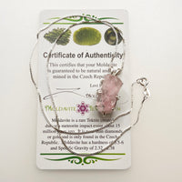 Crystallized Rose Quartz & Moldavite Necklace Sterling #2