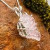 Crystallized Rose Quartz Moldavite Necklace Sterling #3