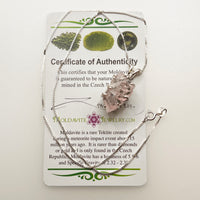 Crystallized Rose Quartz Moldavite Necklace Sterling #3