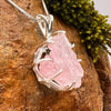 Crystallized Rose Quartz & Moldavite Necklace Sterling #4