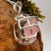 Crystallized Rose Quartz & Moldavite Necklace Sterling #4