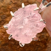 Crystallized Rose Quartz & Moldavite Necklace Sterling #5
