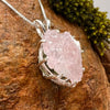 Crystallized Rose Quartz & Moldavite Necklace Sterling #6