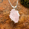 Crystallized Rose Quartz & Moldavite Necklace Sterling #6