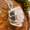 Crystallized Rose Quartz & Moldavite Necklace Sterling #6